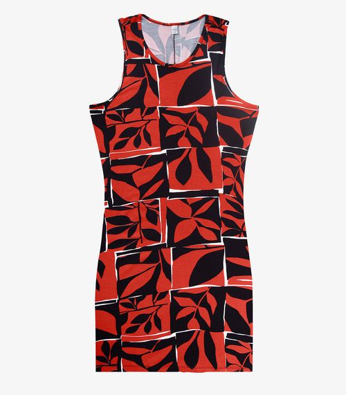 Vestido Plus Size Estampado Infinita Cor Laranja