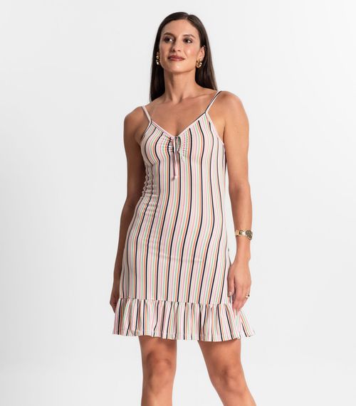 Vestido Feminino Estampa Onça Com Ajuste Use Up Bege