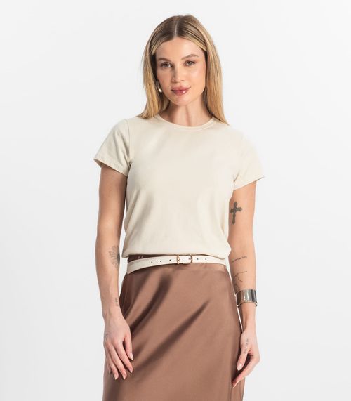 Blusa Feminina Cotton Leve Básica Rovitex Bege