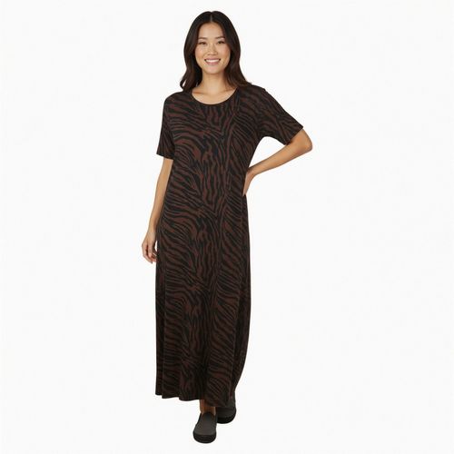 Vestido Manga Curta Marrom - Urbano