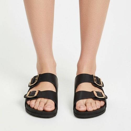 Rasteira Birken Fivelas Preto - VIVA