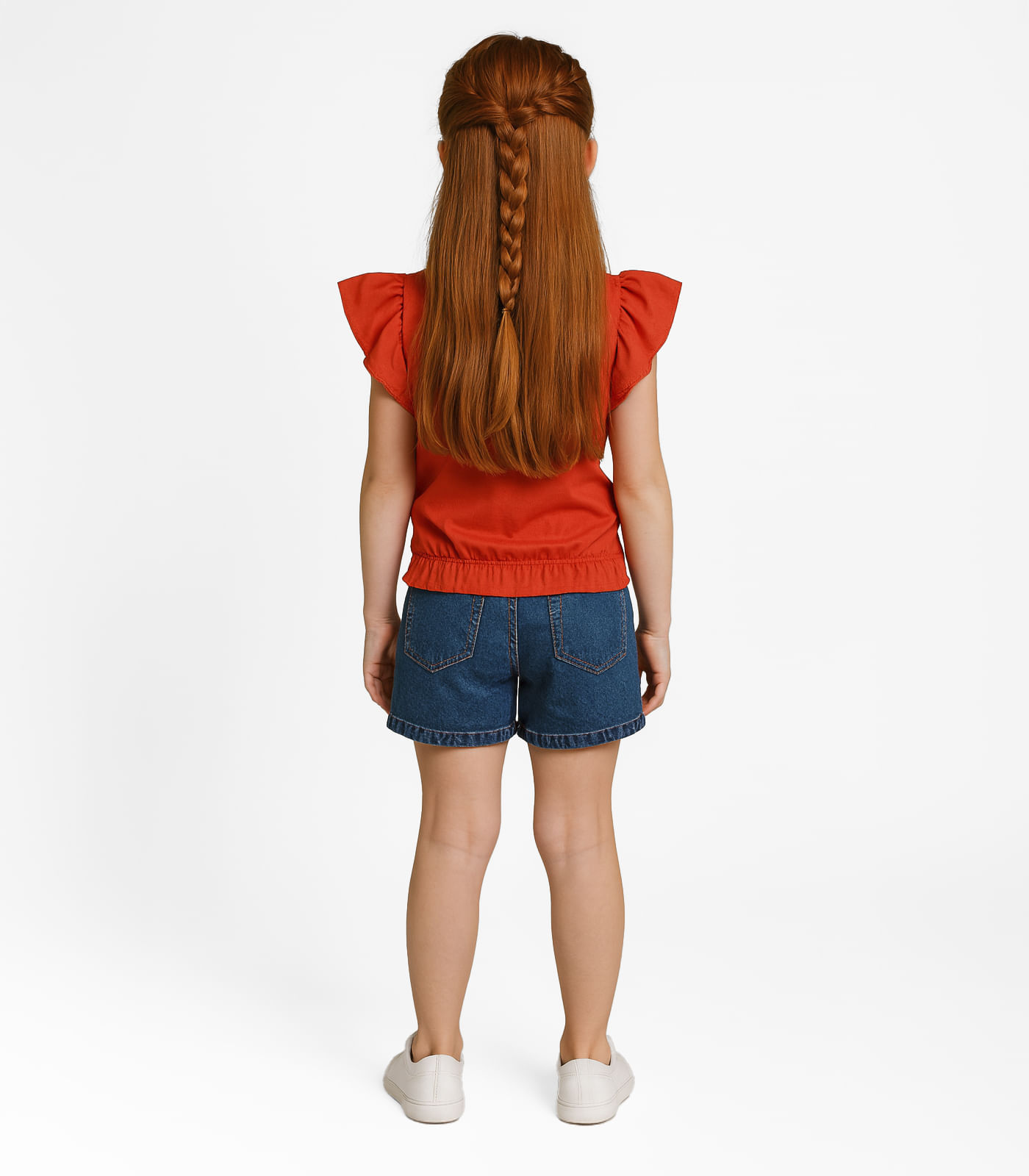 Blusa Infantil Manga Curta Infinita Cor Laranja