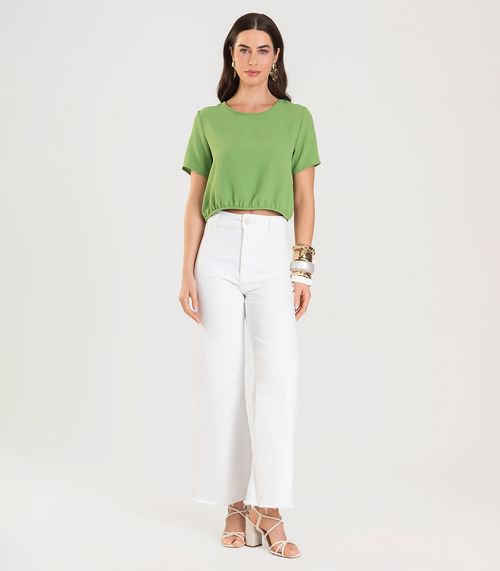 Blusa Feminina Manga Curta Infinita Cor Verde