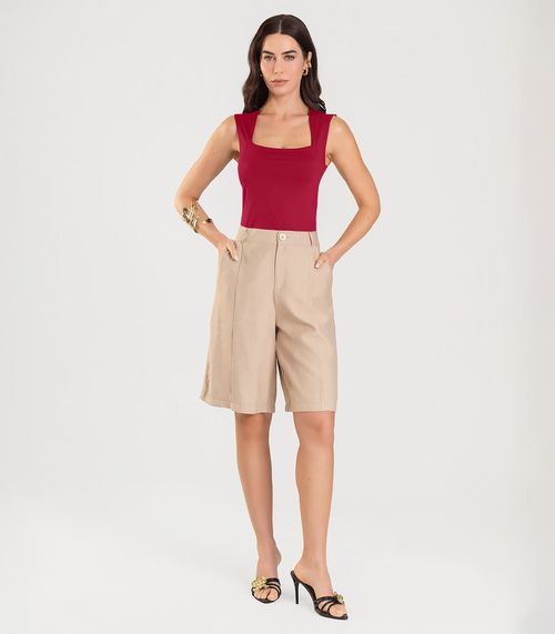 Blusa Feminina Com Decote Quadrado Dianna Vermelho