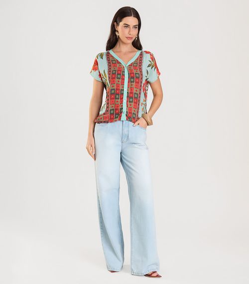 Blusa Feminina Estampada Infinita Cor Azul