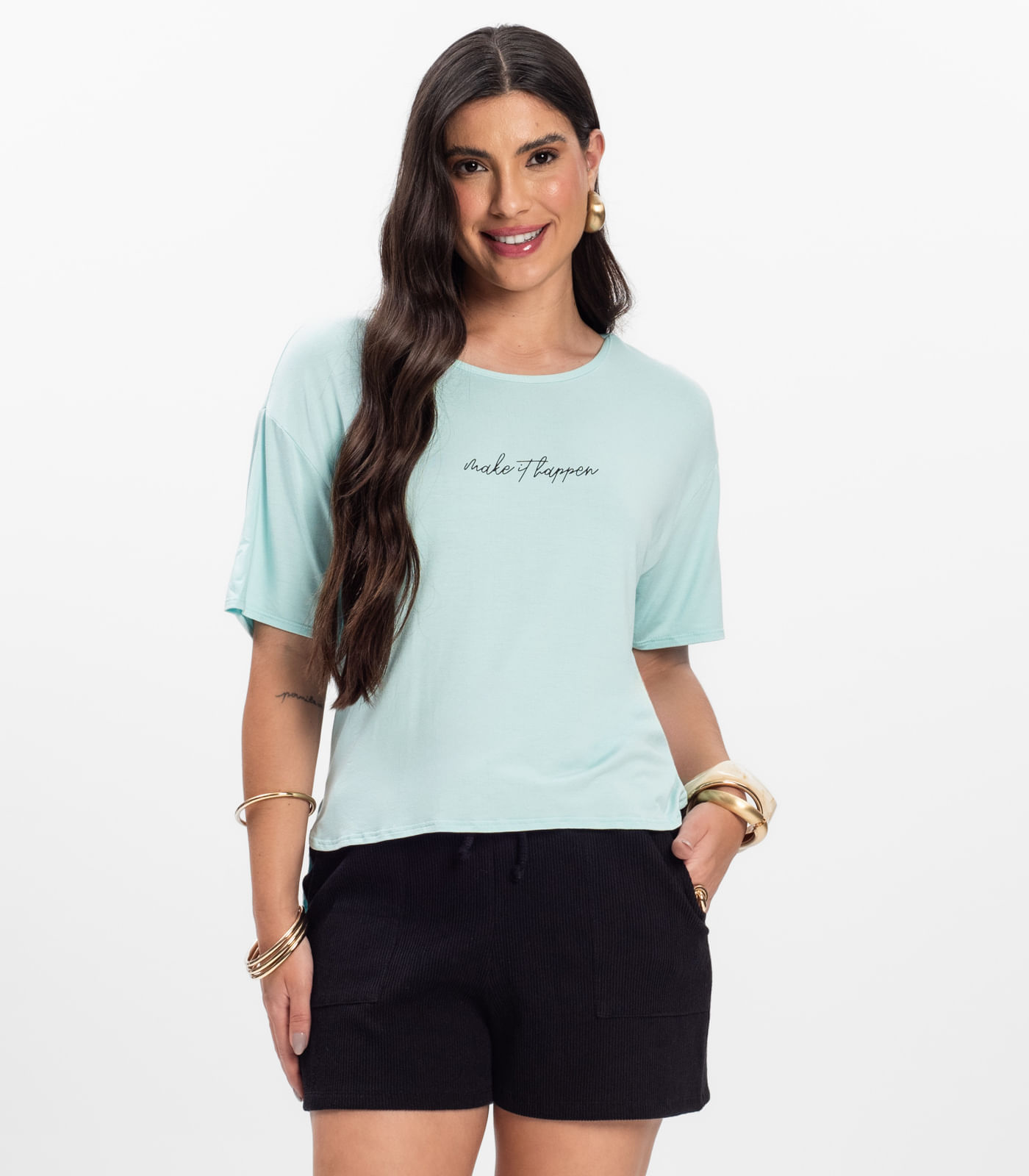 Blusa Mullet Feminina Rovitex Azul