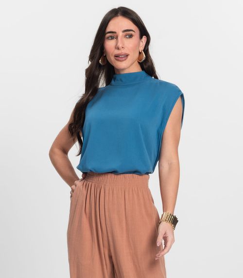 Blusa Feminina Gola Alta Endless Azul