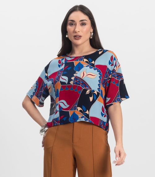 Blusa Feminina Estampada Infinita Cor Azul