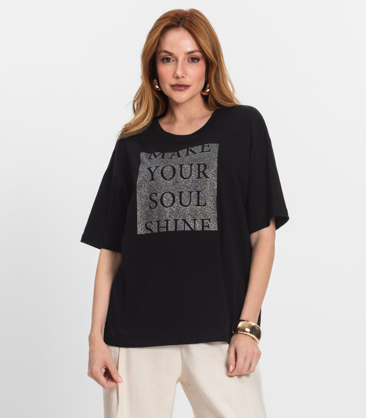 T- Shirt Feminina Manga Curta Endless Preto