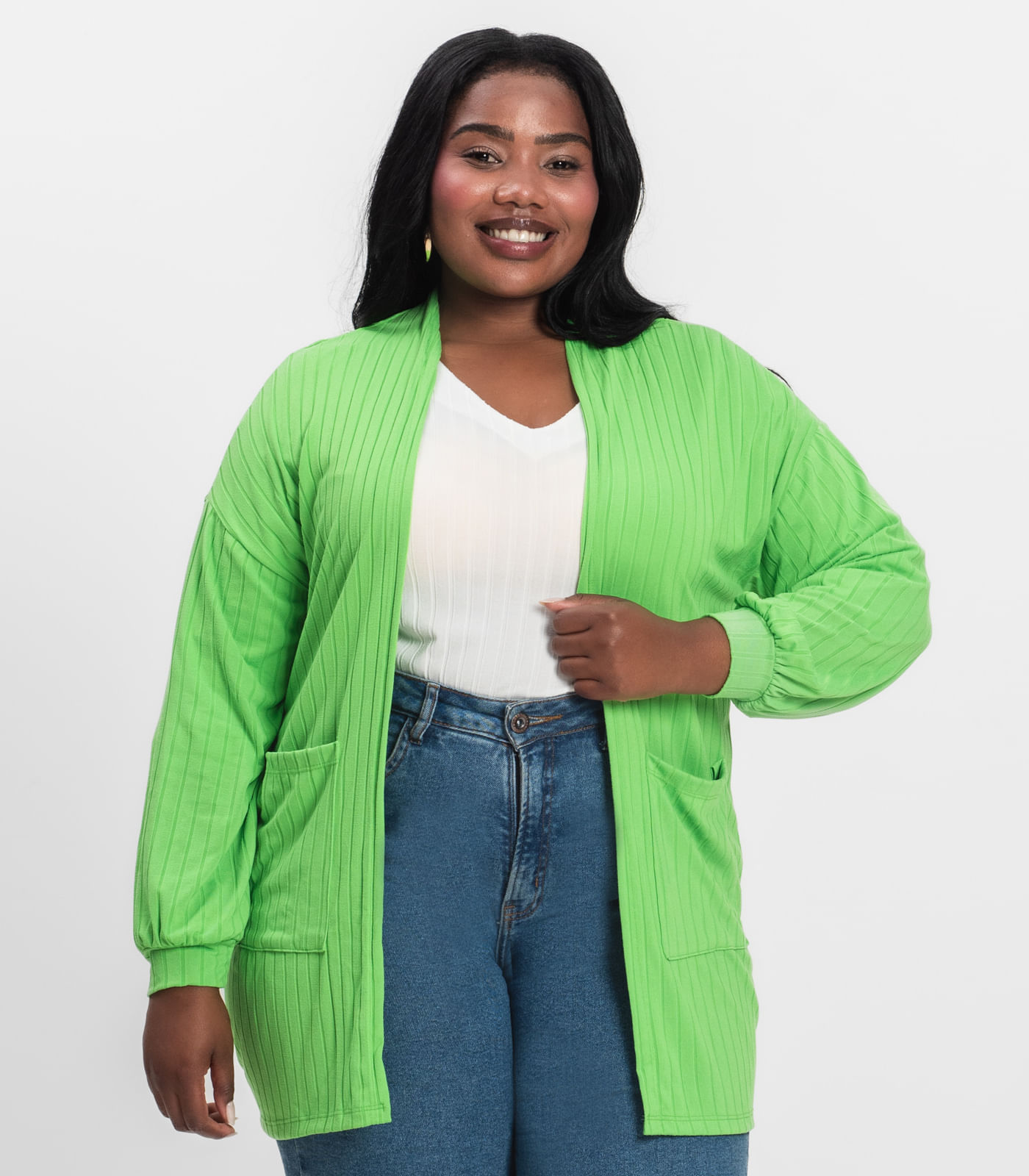 ABUアンバサダーMAG1PLUS グリーンフレームFN84-3 Cardigan Feminino Pluz Size Infinita Cor Verde | FastStore PDP