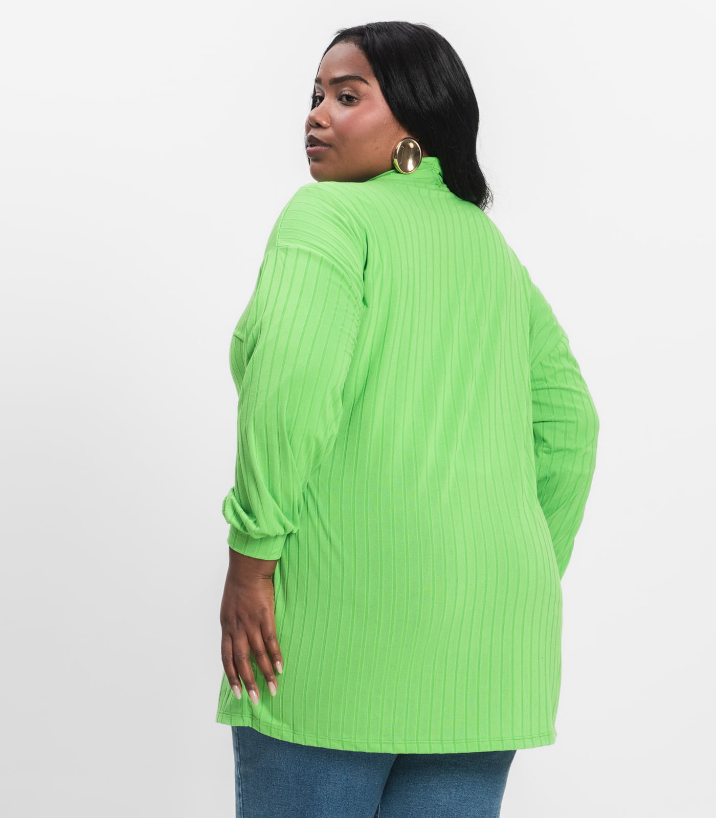 Cardigan Feminino Pluz Size Infinita Cor Verde