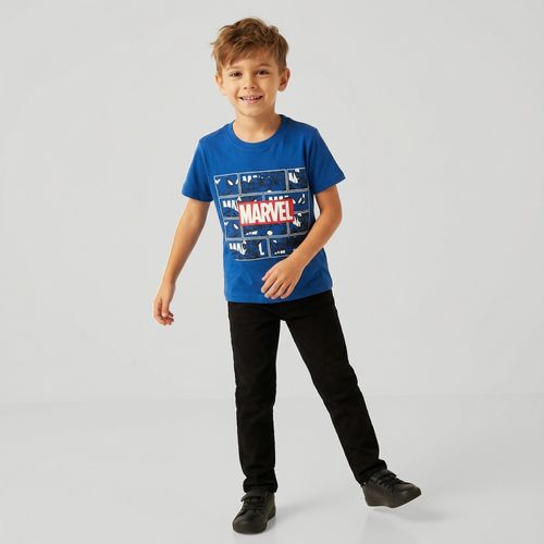 Camiseta Manga Curta Marvel Quadrinhos Infantil Azul – Marvel