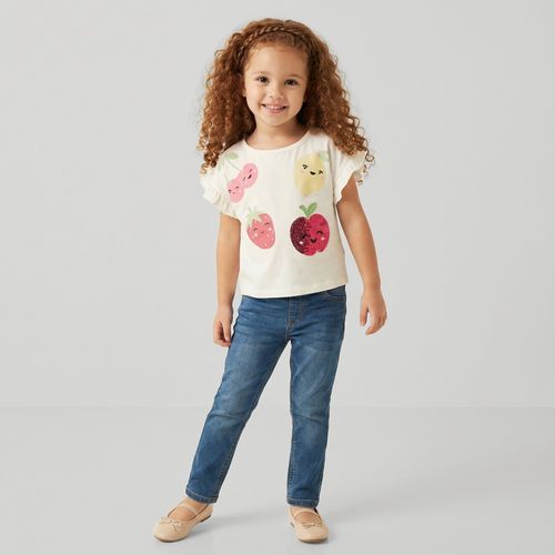 Blusa Manga Curta Estampado Off White - Toys & Kids