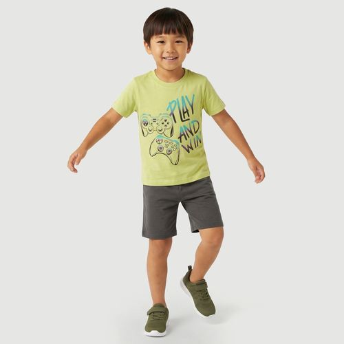 Conjunto Infantil Manga Curta Gamer Play And Win Verde - Yeapp