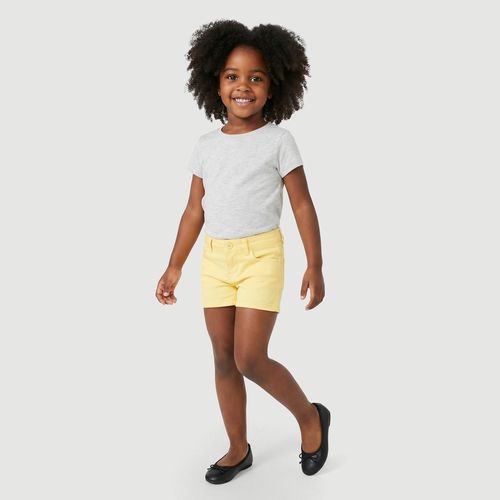 Short Infantil Five Pockets Básico Liso Amarelo - Ink