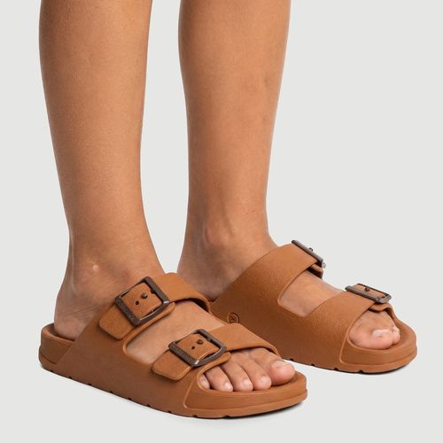 Sandália Infantil Slide com Fivelas Ajustáveis Marrom - Cartago