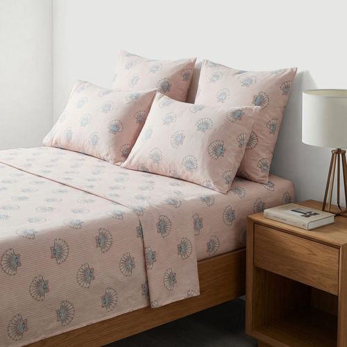 Jogo de Cama Casal 4 Peças em Microfibra com Conchas Bege - Pernambucanas Casa