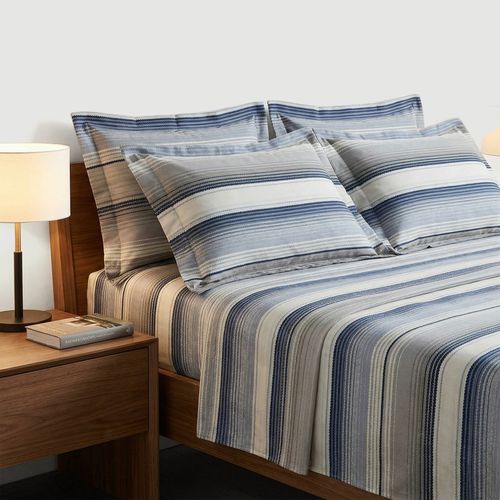 Jogo de Cama Queen 4 Peças Augusto Realce listrado bege - Sultan