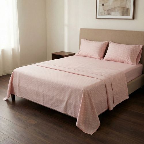 Jogo de Cama King 4 Peças 200 Fios Inspire poá rosa - Pernambucanas Casa