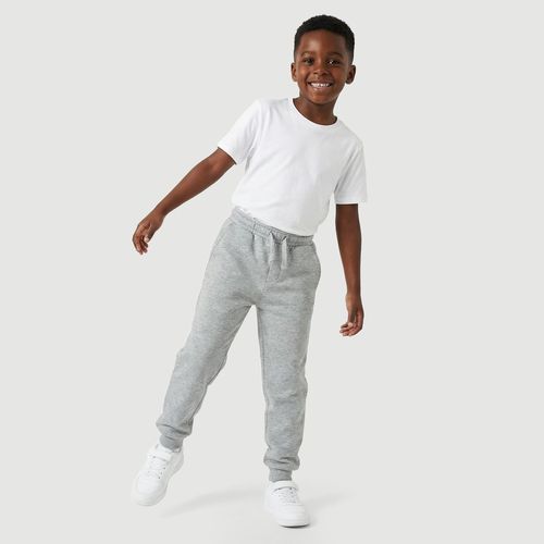 Calça Jogger Em Moletom Lisa Cinza Mescla - Yeapp