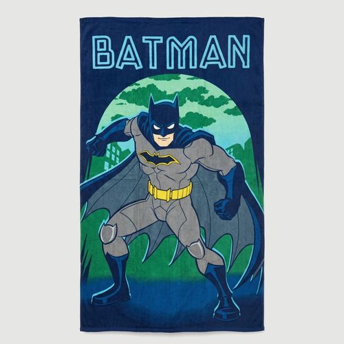 Toalha de Banho Aveludada Batman Team Up Estampada Azul - Warner L