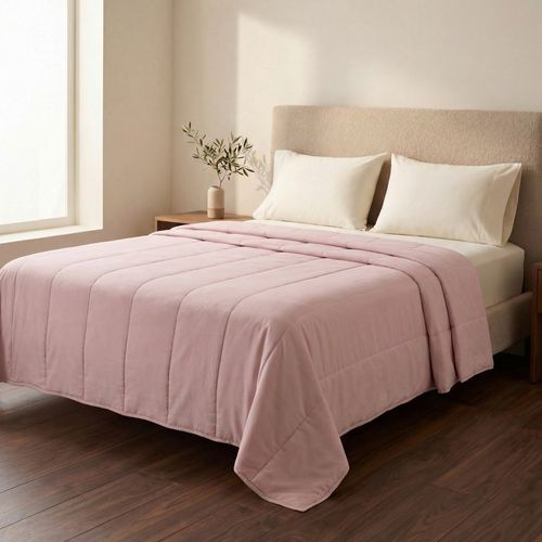 Edredom Casal Rolinhos Matelassado Liso Rosé 100% Poliéster - Pernambucanas Casa