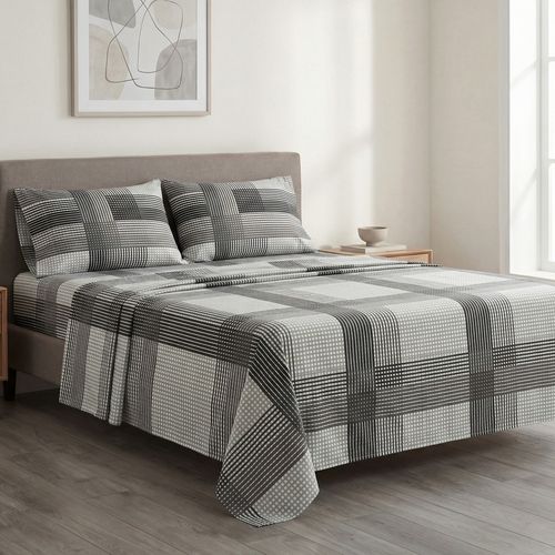 Jogo de Cama Casal 4 Peças Check Xadrez preto - Pernambucanas Casa