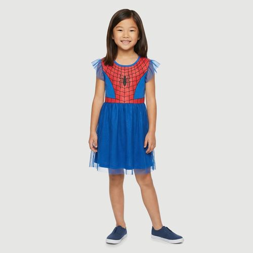 Vestido Infantil Fantasia Homem-Aranha Azul - Marvel