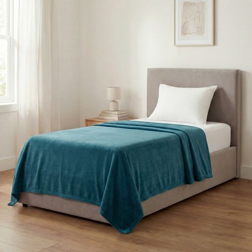 Manta Lisa Solteiro Felpuda Verde - Oliveira Lopes