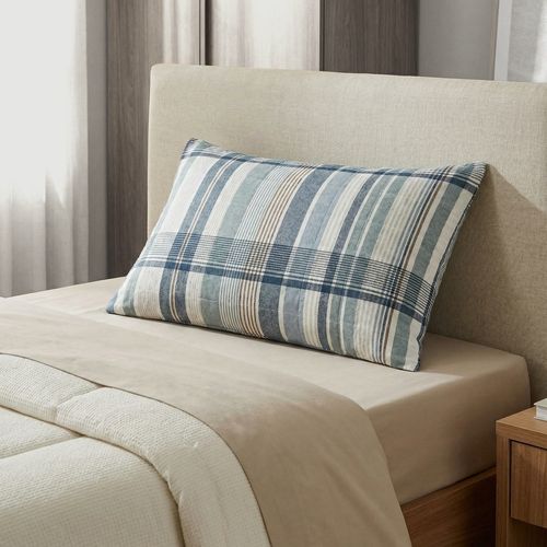 Porta Travesseiro Benjamin Xadrez Azul - Oliveira Lopes