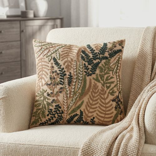 Capa De Almofada 43X43 Botânica Bege - Pernambucanas Casa