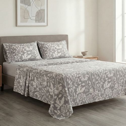 Jogo Cama Casal 4P 120 Fios Cinza - Oliveira Lopes