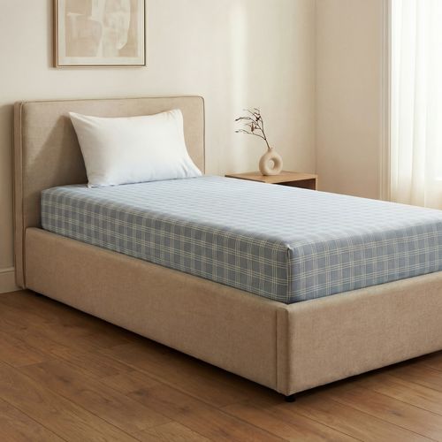 Lençol Estampado Xadrez Azul 100% Poliéster - Oliveira Lopes