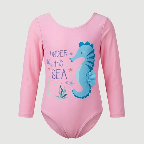 Maiô Infantil Manga Longa Laço Rosa Estampado - Toys & Kids