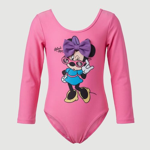 Maiô Infantil Manga Longa Minnie Rosa - Disney