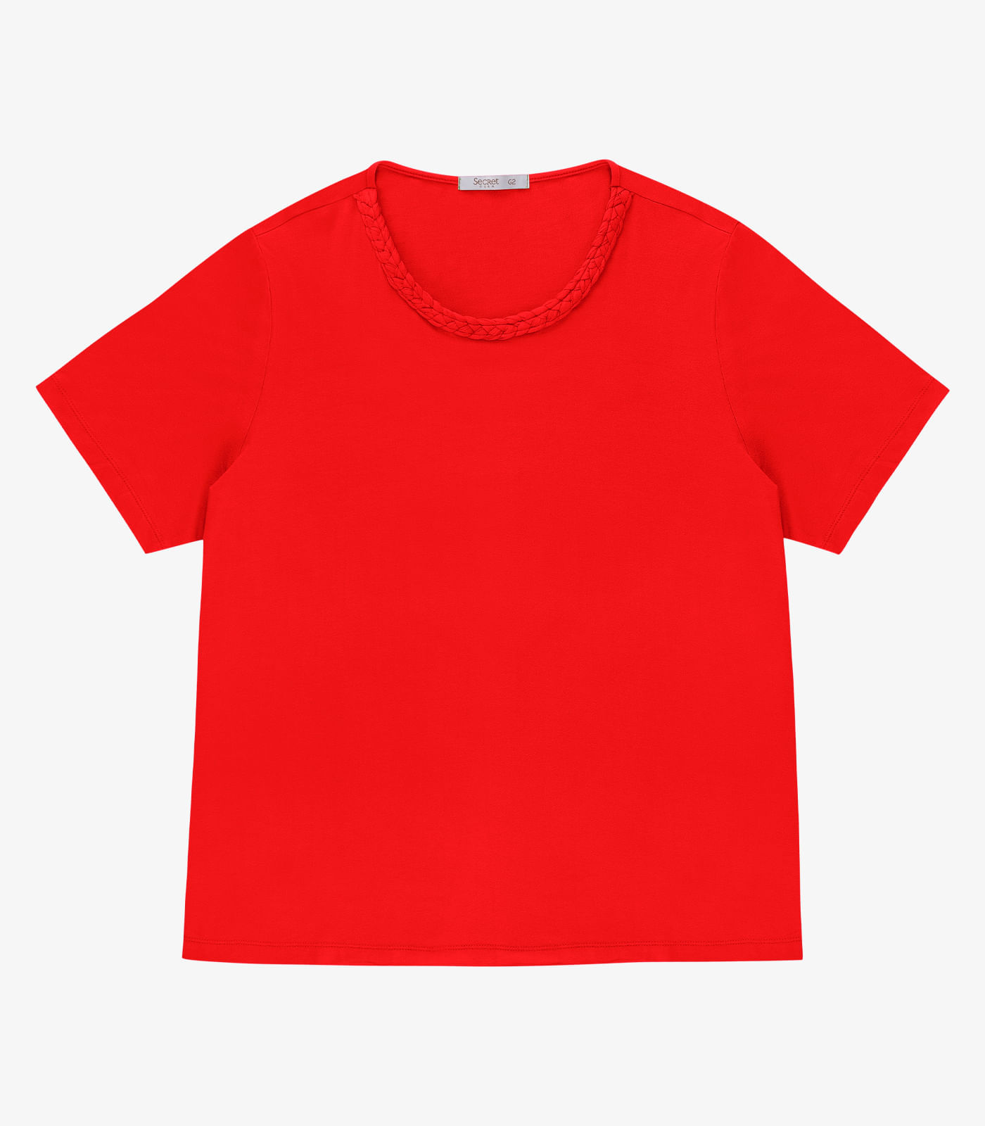 Blusa Manga Curta Feminina Plus Size Secret Glam Laranja