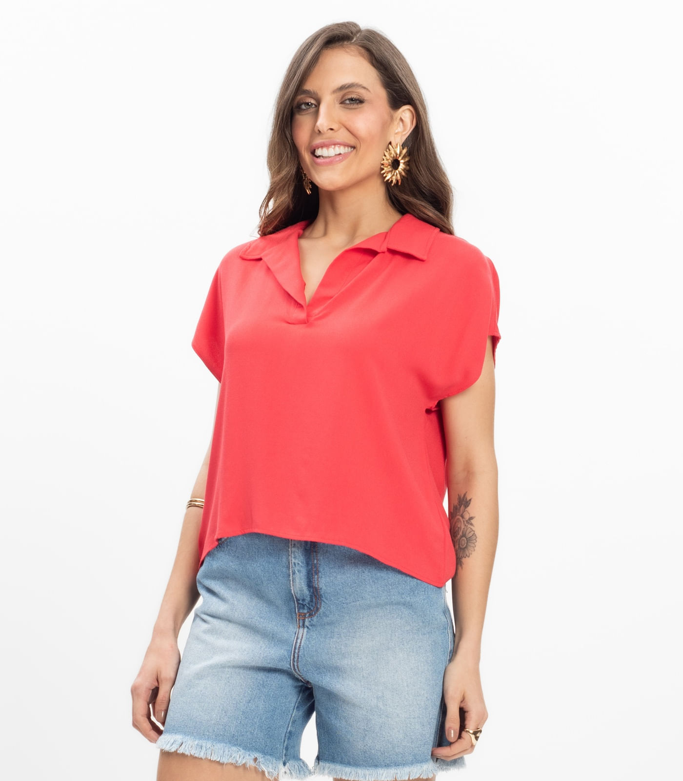 Polo Viscose Modena Feminino Endless Laranja | FastStore PDP