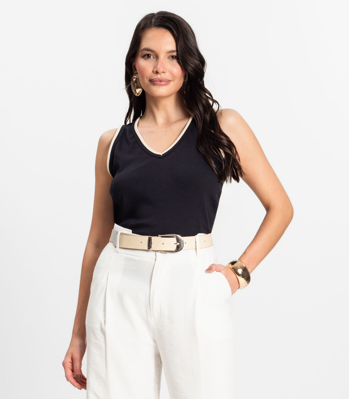 Regata Feminina em Ribana Rovitex Preto