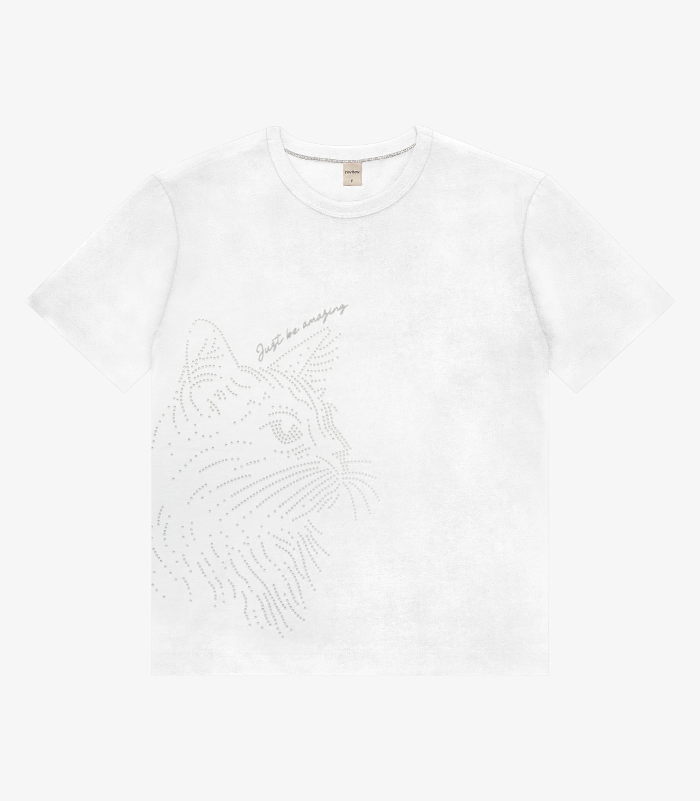 T- shirt Feminina Meia Malha Rovitex Branco