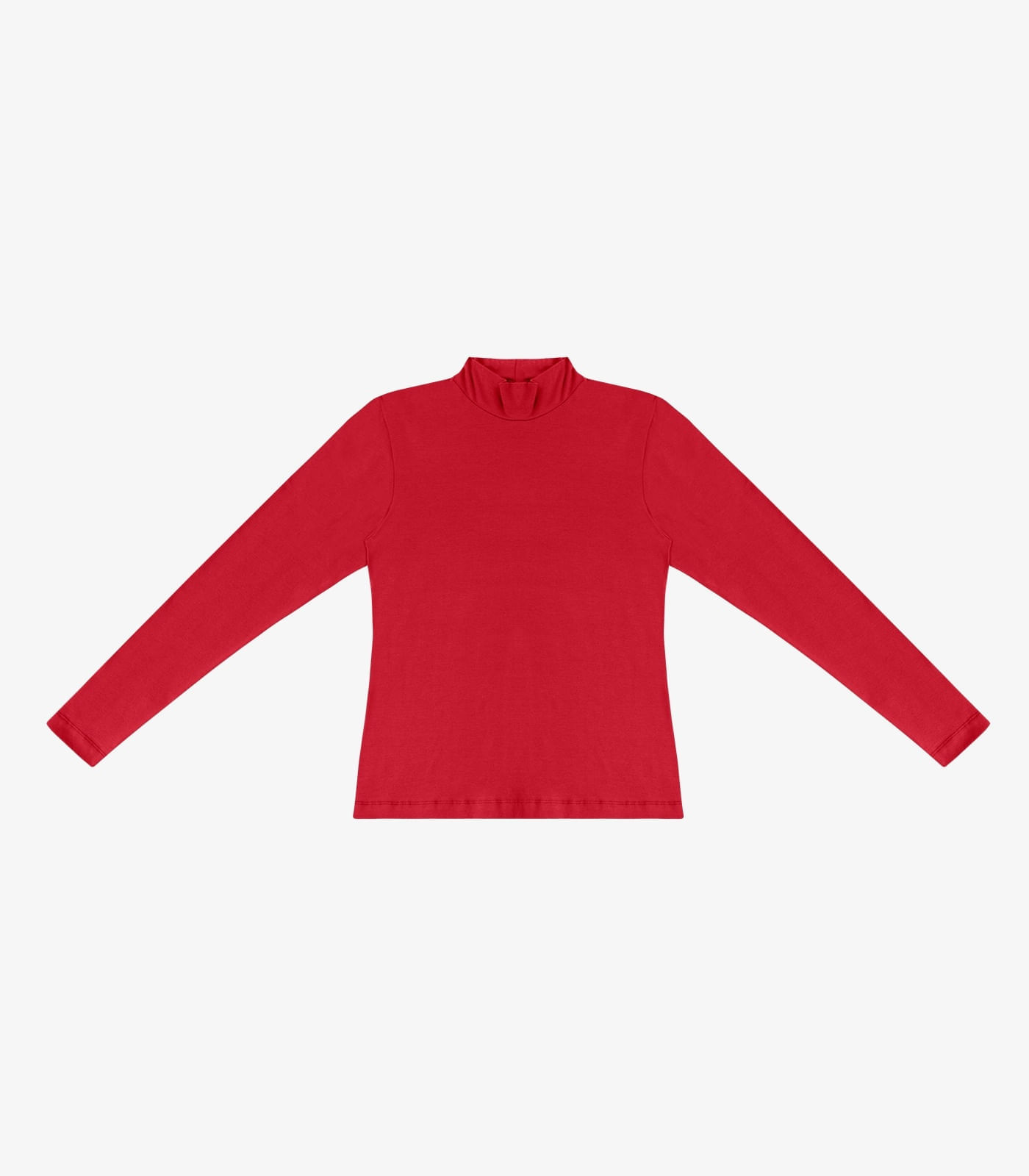 Blusa Feminina Cotton Gola Alta Básica Rovitex Vermelho