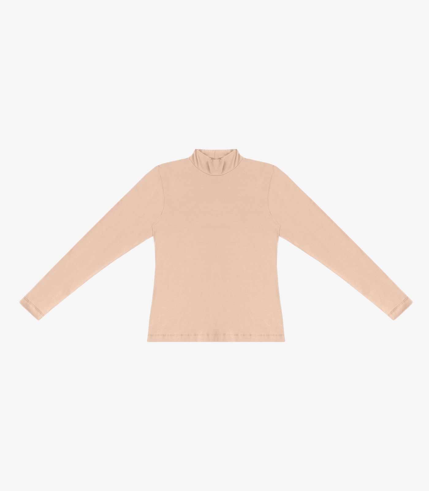 Blusa Feminina Cotton Gola Alta Básica Rovitex Bege