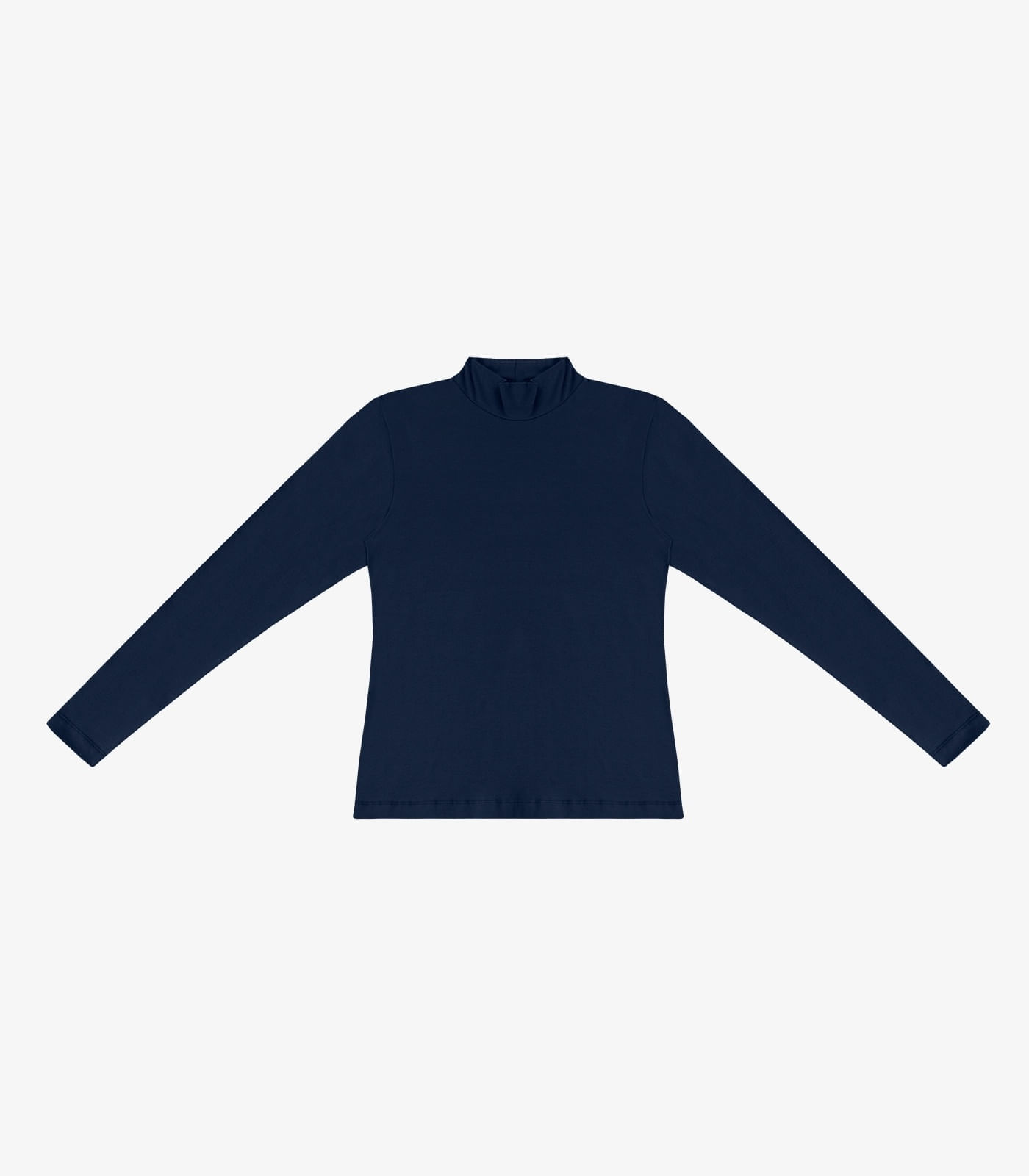 Blusa Feminina Cotton Gola Alta Básica Rovitex Azul