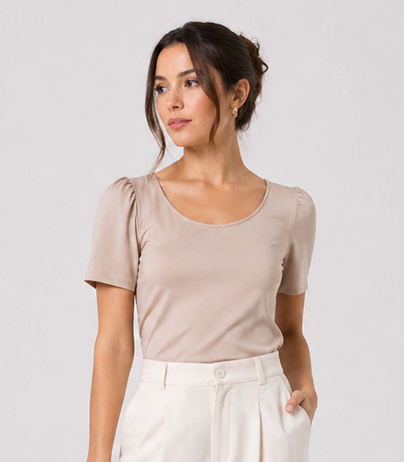 Blusa Feminina Em Malha Langui Infinita Cor Marrom