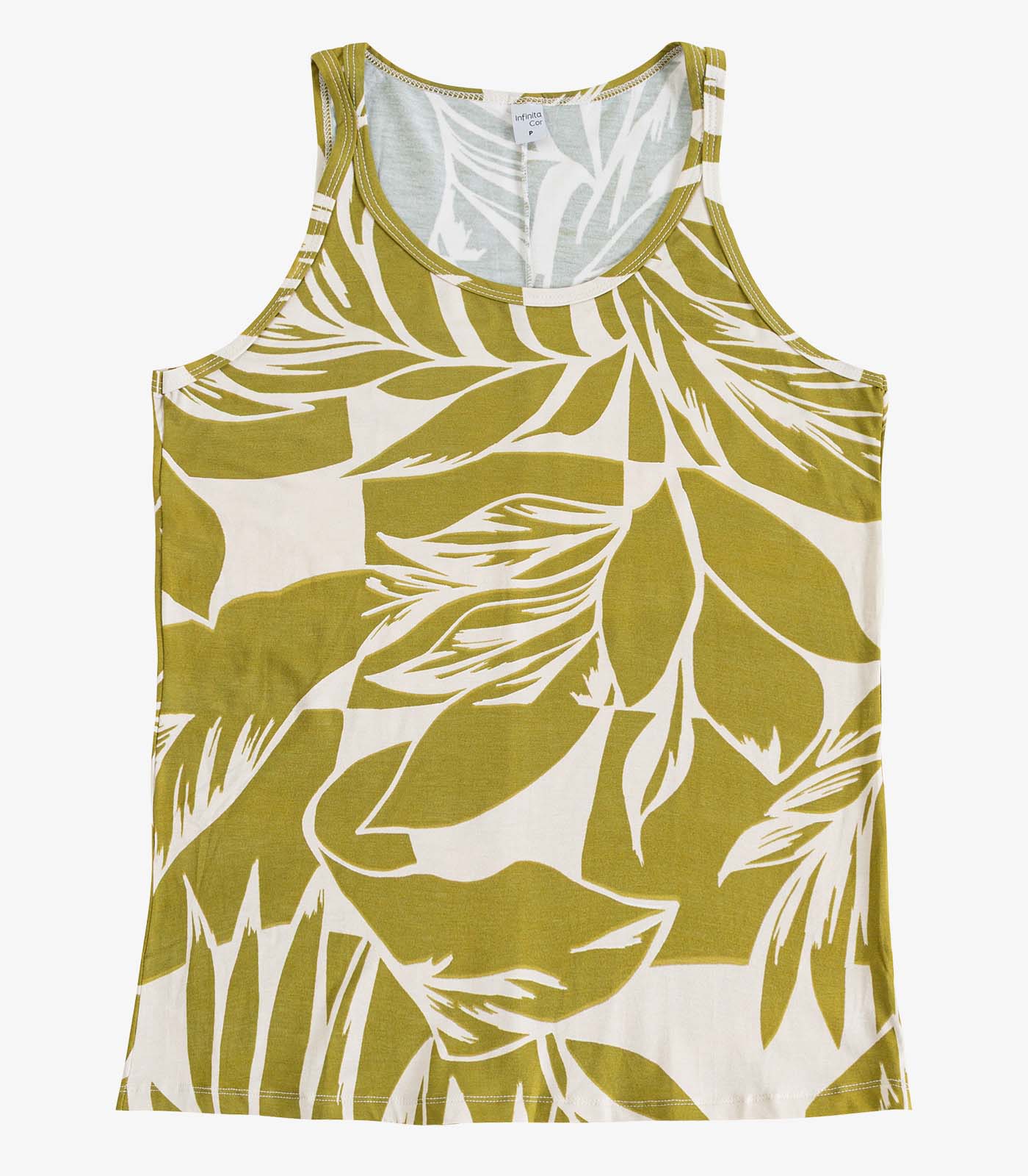 Blusa Feminina de Alça Estampada Infinita Cor Bege