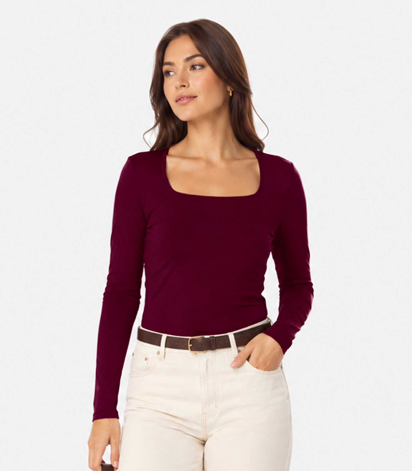 Blusa Manga Longa Feminina Infinita Cor Roxo