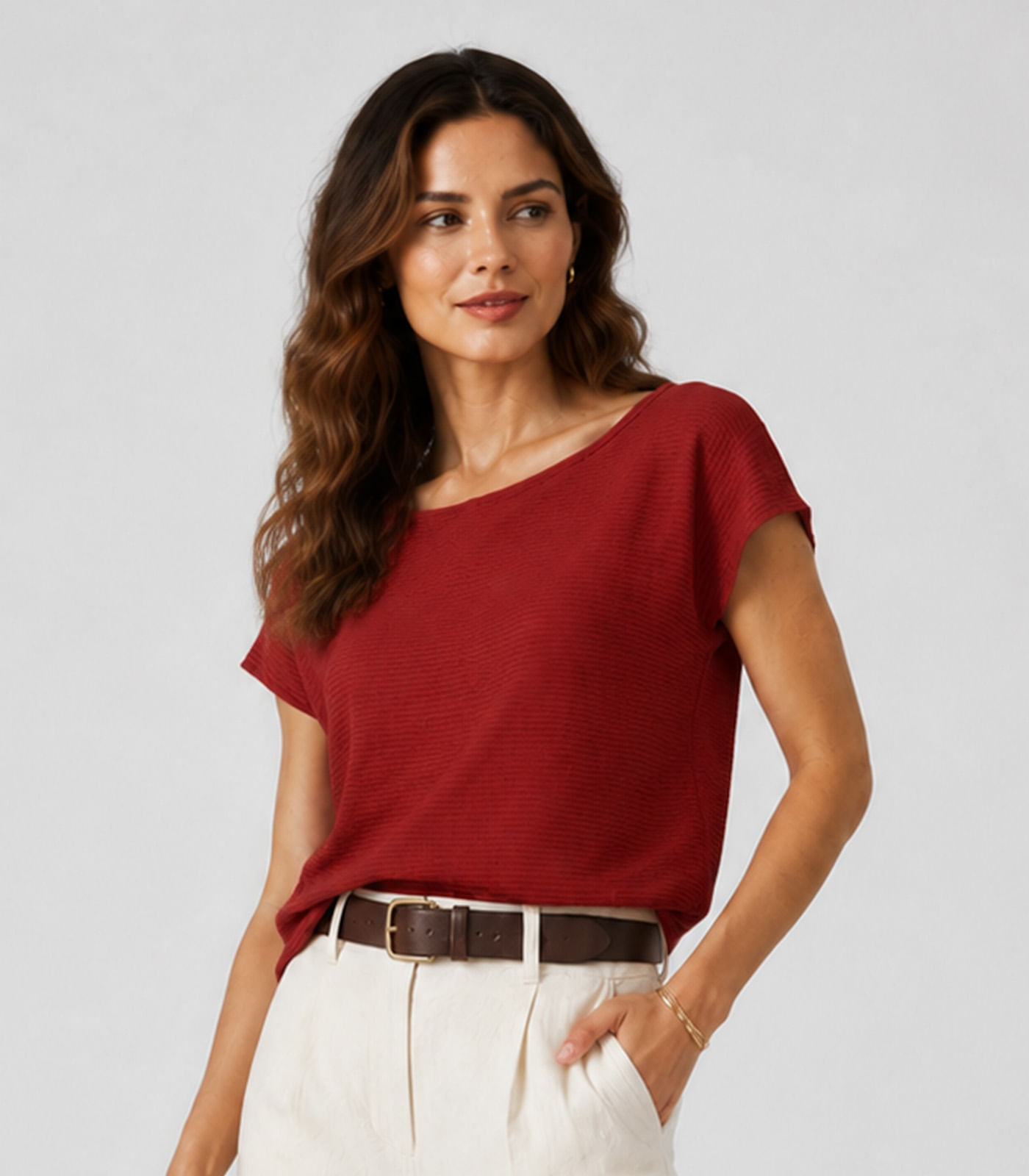 Blusa Feminina Em Tecido Classic Infinita Cor Vermelho