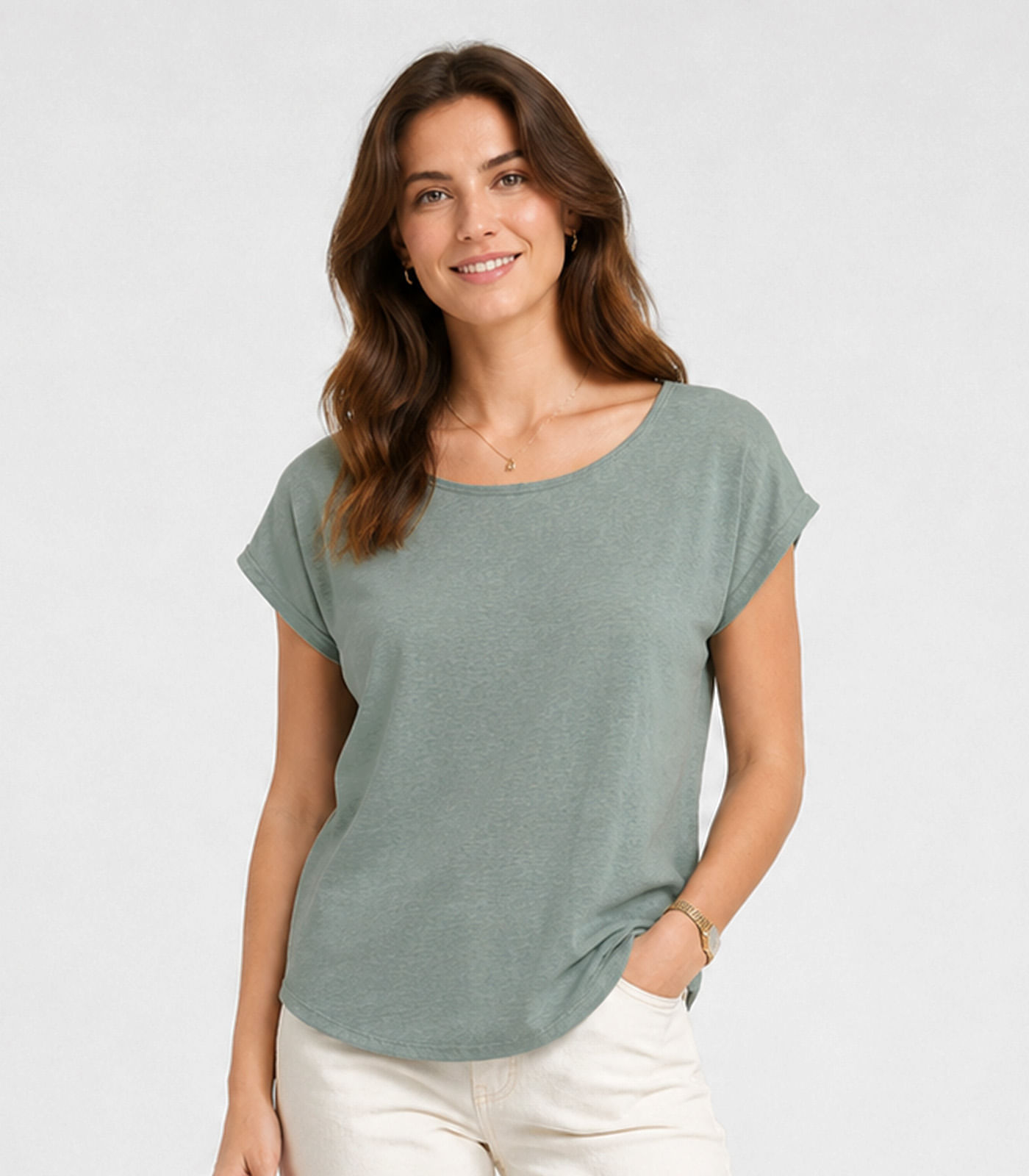 Blusa Feminina Básica Em Malha Golf Infinita Cor Verde