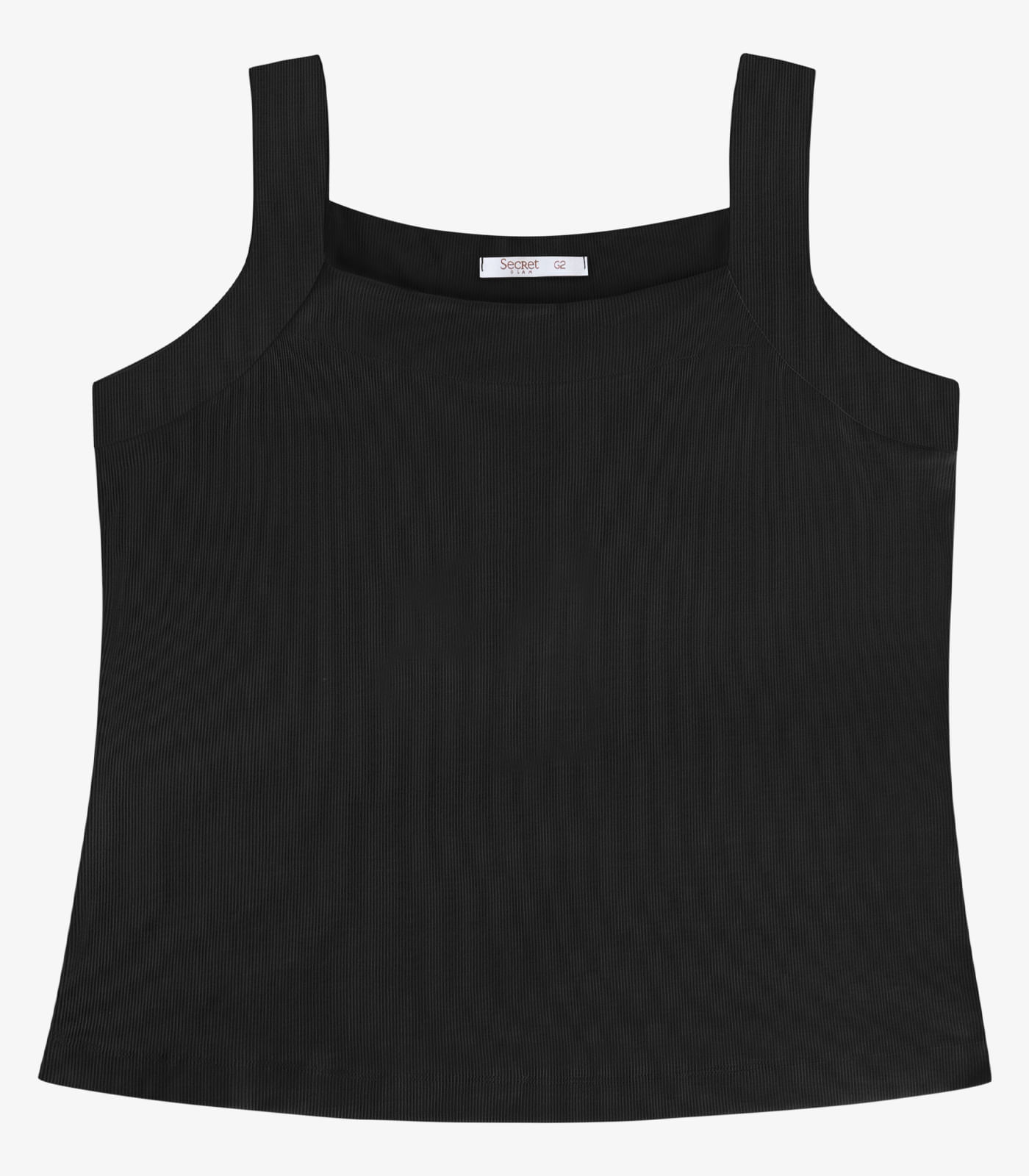 Regata Feminina Ribana Decote Reto Secret Glam Preto