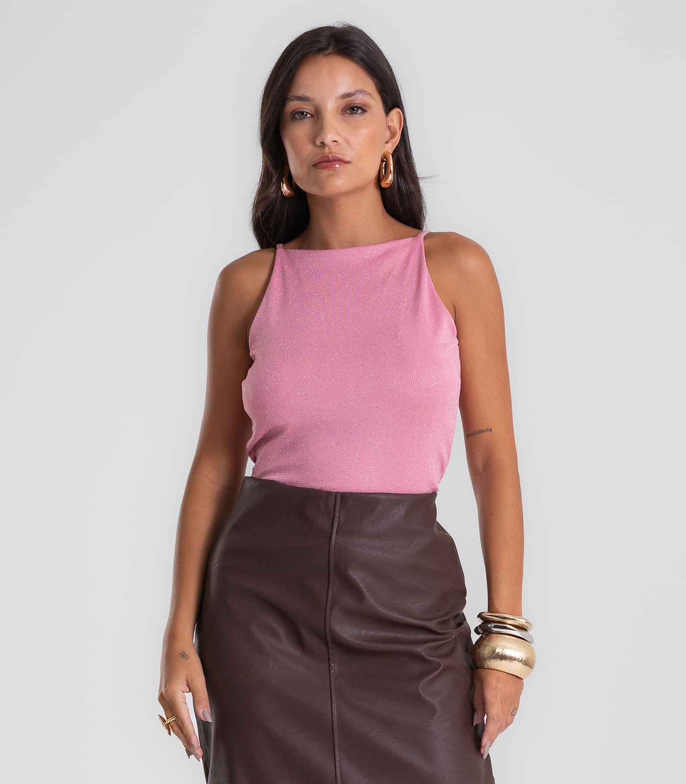 Blusa Feminina De Alça Shine Endless Rosa