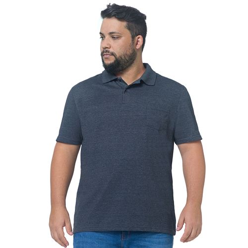 Polo Manga Curta Plus Size Preto